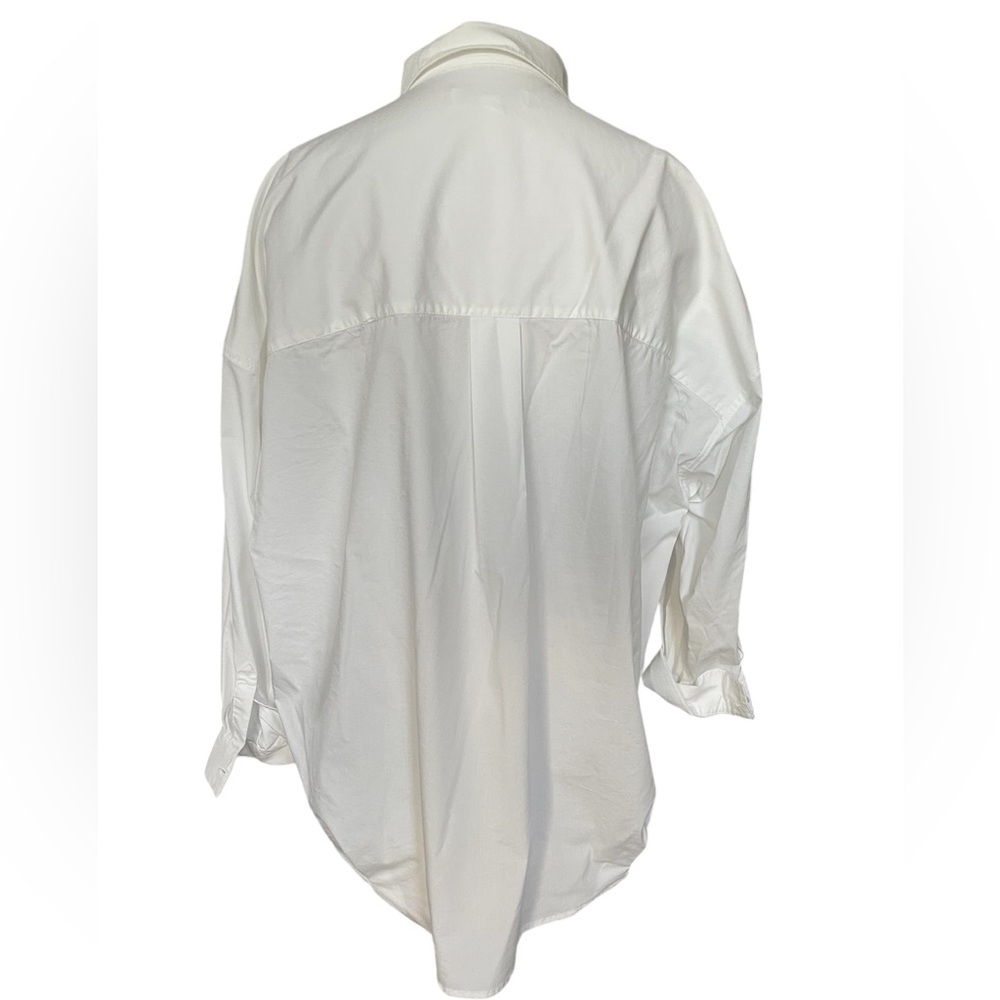 MAGASCHONI White Popover Top Oversized Fit with Collar Size XL - Picture 3 of 12